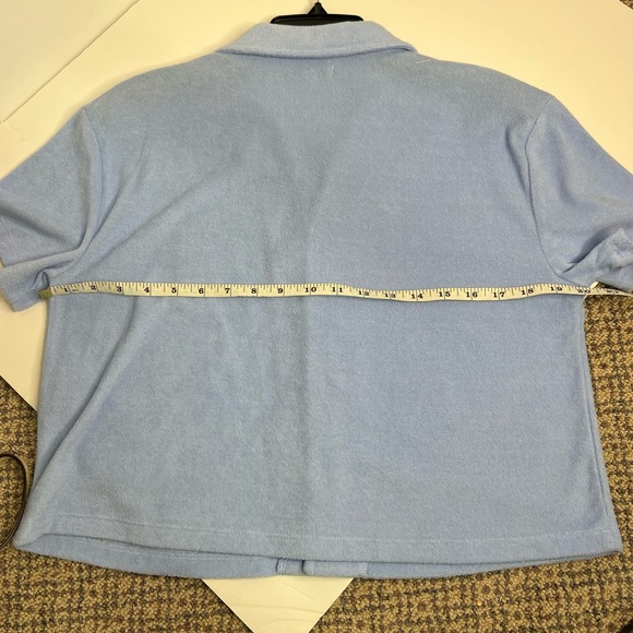 Retro Terry Cloth Blue Short Sleeve Top by Bar III New with Tags - Picture 5 of 9